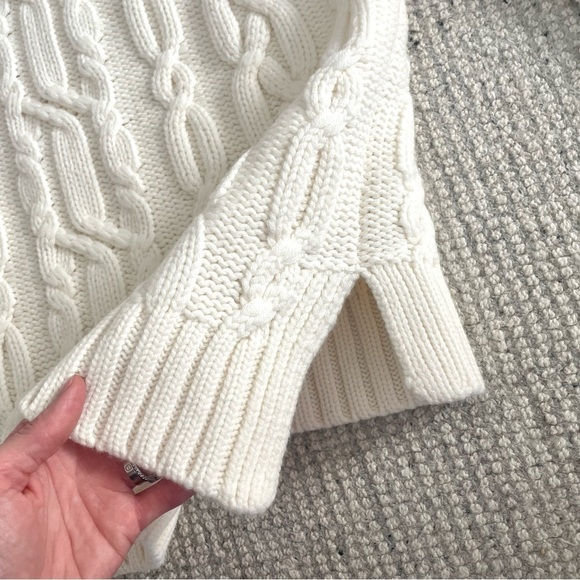 NWOT Tuckernuck Ivory Cable Knit 100% Wool Sweater XS - Picture 10 of 10